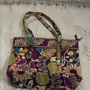 Vera Bradley Purple and Green Floral Tote